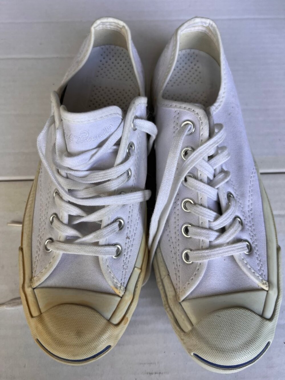 Converse Jack Purcell Ox White Canvas Sneakers Mens 5 Womens 6.5 READ